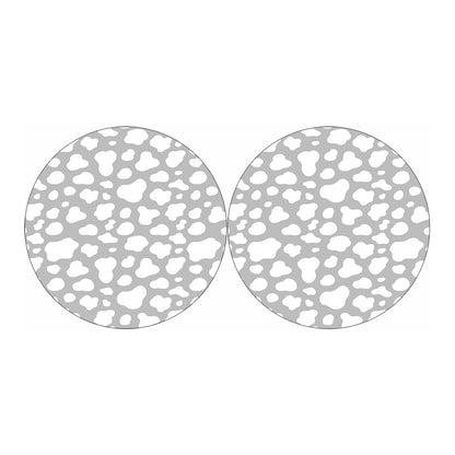 White And Grey Cow Print Car Coasters