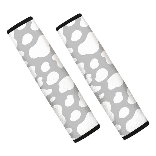 White And Grey Cow Print Car Seat Belt Covers