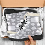 White And Grey Cow Print Comfy Boots GearFrost