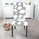 White And Grey Cow Print Dining Chair Slipcover