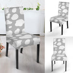 White And Grey Cow Print Dining Chair Slipcover