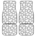White And Grey Cow Print Front and Back Car Floor Mats