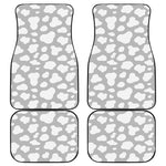 White And Grey Cow Print Front and Back Car Floor Mats