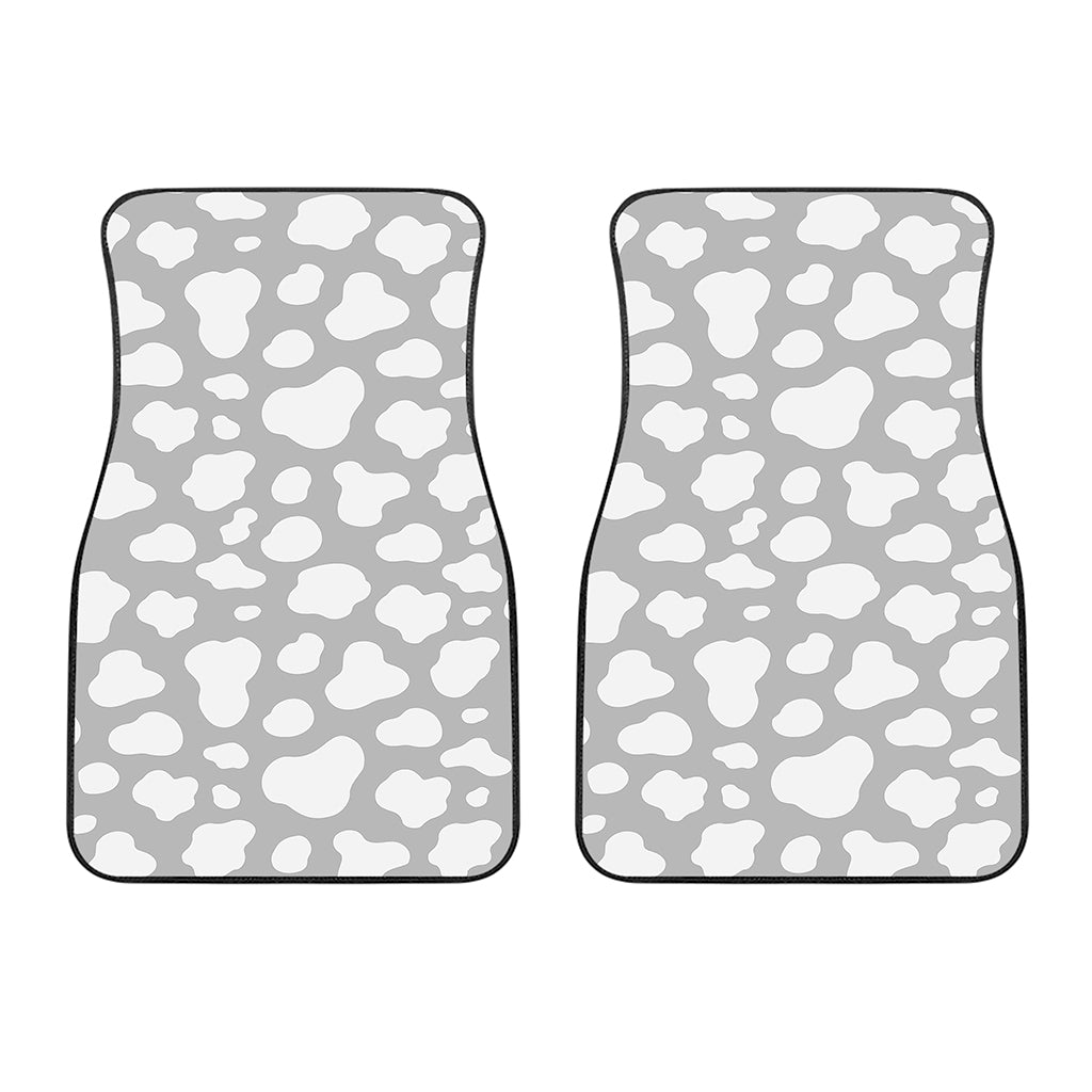 White And Grey Cow Print Front Car Floor Mats
