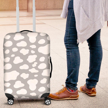 White And Grey Cow Print Luggage Cover GearFrost