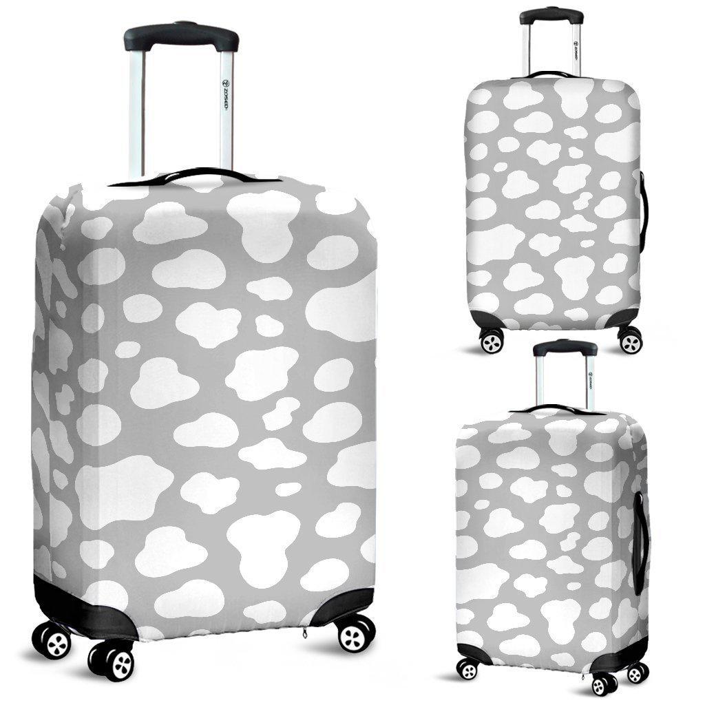 White And Grey Cow Print Luggage Cover GearFrost