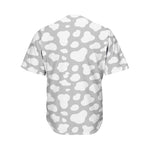White And Grey Cow Print Men's Baseball Jersey
