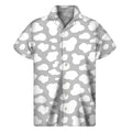 White And Grey Cow Print Men's Short Sleeve Shirt