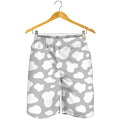 White And Grey Cow Print Men's Shorts