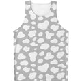 White And Grey Cow Print Men's Tank Top