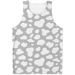 White And Grey Cow Print Men's Tank Top