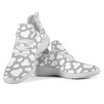 White And Grey Cow Print Mesh Knit Shoes GearFrost
