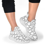 White And Grey Cow Print Mesh Knit Shoes GearFrost