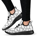 White And Grey Cow Print Mesh Knit Shoes GearFrost