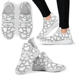 White And Grey Cow Print Mesh Knit Shoes GearFrost