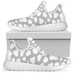 White And Grey Cow Print Mesh Knit Shoes GearFrost