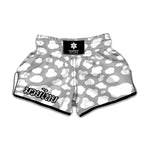 White And Grey Cow Print Muay Thai Boxing Shorts