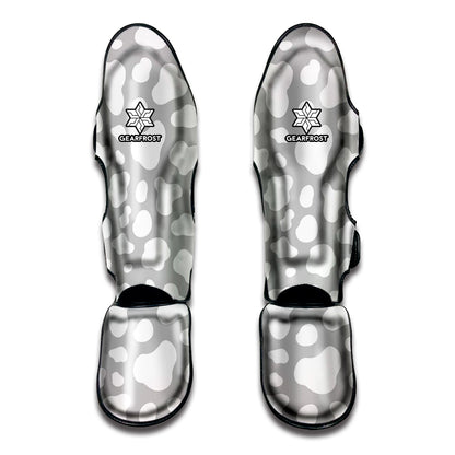 White And Grey Cow Print Muay Thai Shin Guard