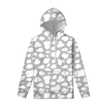 White And Grey Cow Print Pullover Hoodie