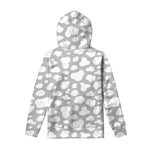 White And Grey Cow Print Pullover Hoodie