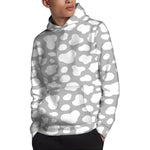 White And Grey Cow Print Pullover Hoodie