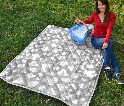 White And Grey Cow Print Quilt