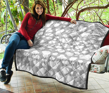White And Grey Cow Print Quilt