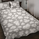 White And Grey Cow Print Quilt Bed Set