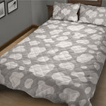 White And Grey Cow Print Quilt Bed Set