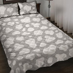 White And Grey Cow Print Quilt Bed Set