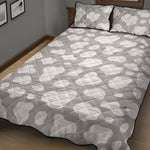 White And Grey Cow Print Quilt Bed Set