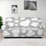 White And Grey Cow Print Sofa Cover