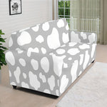 White And Grey Cow Print Sofa Cover