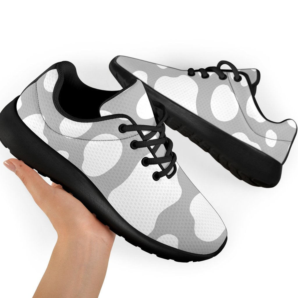 White And Grey Cow Print Sport Shoes GearFrost