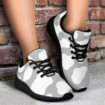 White And Grey Cow Print Sport Shoes GearFrost