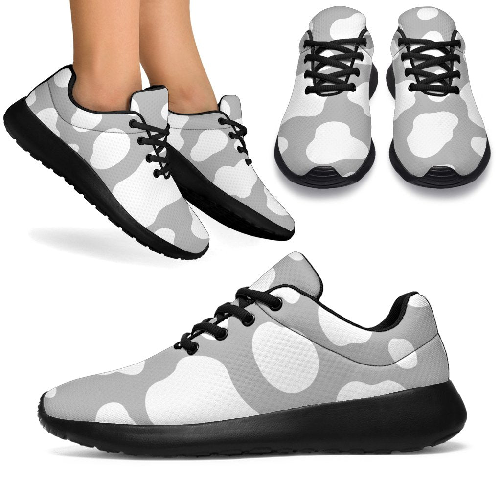 White And Grey Cow Print Sport Shoes GearFrost