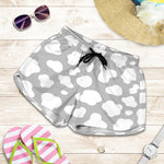 White And Grey Cow Print Women's Shorts