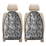 White And Grey Hawaiian Pattern Print Car Seat Organizers