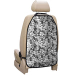 White And Grey Hawaiian Pattern Print Car Seat Organizers