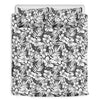 White And Grey Hawaiian Pattern Print Duvet Cover Bedding Set