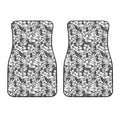 White And Grey Hawaiian Pattern Print Front Car Floor Mats