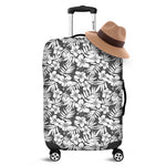 White And Grey Hawaiian Pattern Print Luggage Cover