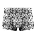 White And Grey Hawaiian Pattern Print Men's Boxer Briefs