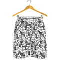 White And Grey Hawaiian Pattern Print Men's Shorts