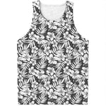 White And Grey Hawaiian Pattern Print Men's Tank Top