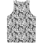 White And Grey Hawaiian Pattern Print Men's Tank Top