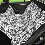 White And Grey Hawaiian Pattern Print Pet Car Back Seat Cover