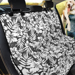 White And Grey Hawaiian Pattern Print Pet Car Back Seat Cover