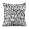 White And Grey Hawaiian Pattern Print Pillow Cover