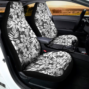 White And Grey Hawaiian Pattern Print Universal Fit Car Seat Covers